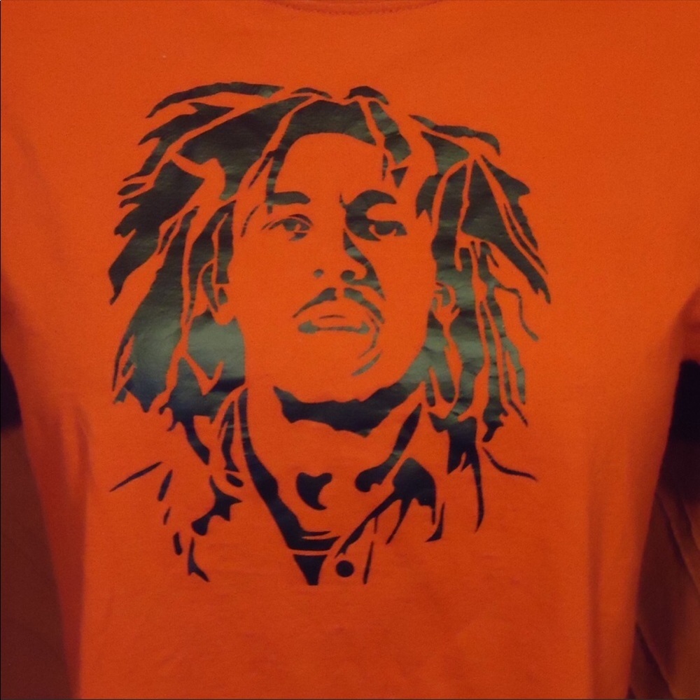 Bob Marley Red 90s skater kid surf roots Rasta reggae festival tee